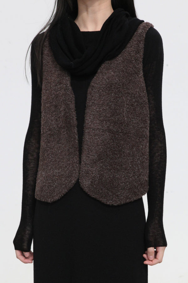 SWAYING/KNIT velvet vest SW23AW1T13 coffee